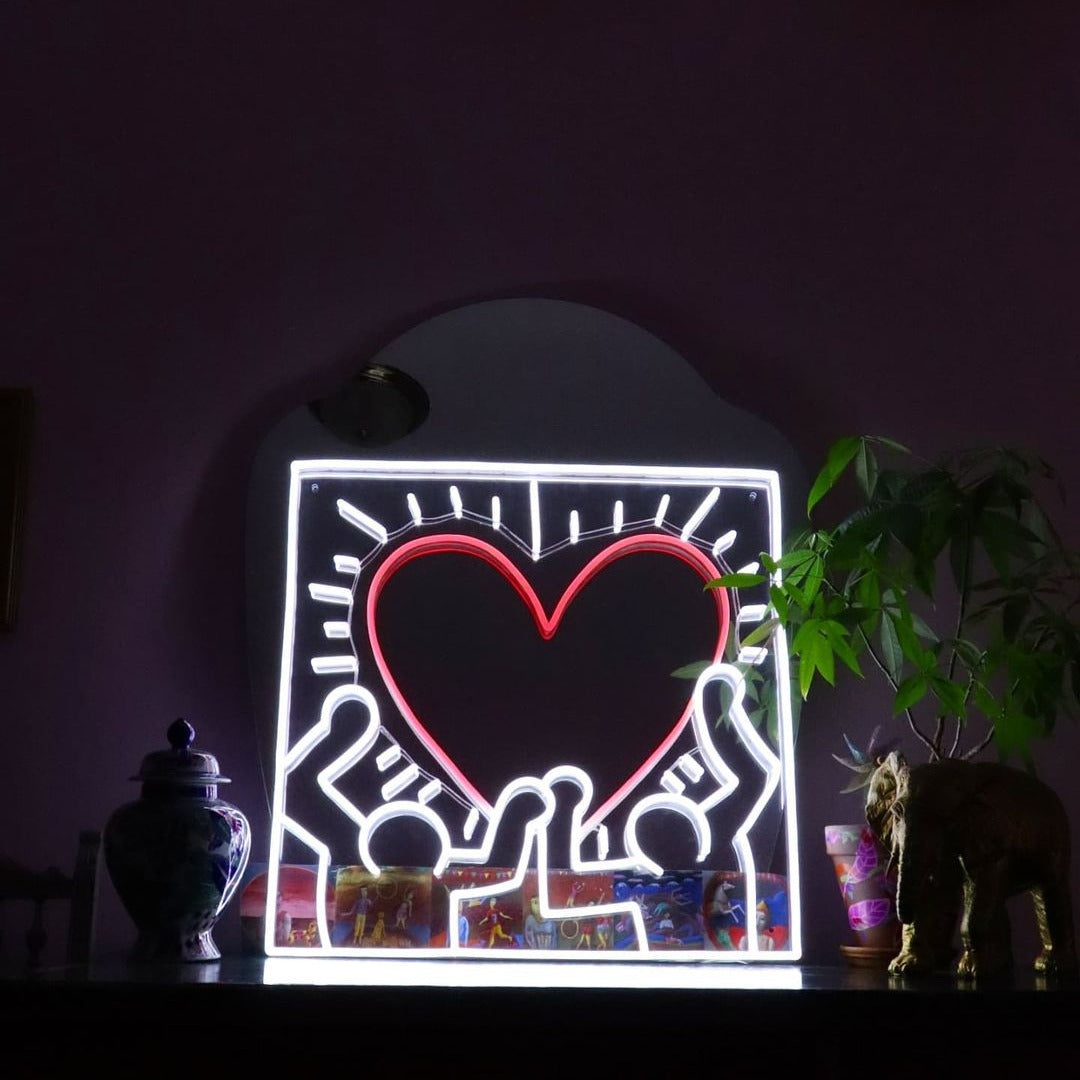 Radiant Heart, YP x Keith Haring, neon LED sign